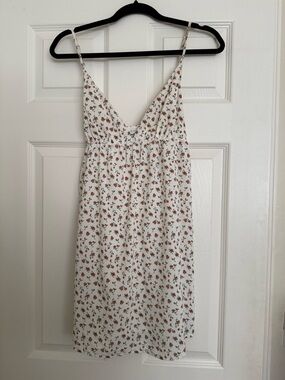 Princess Polly Cream Floral Spaghetti Strap Dress